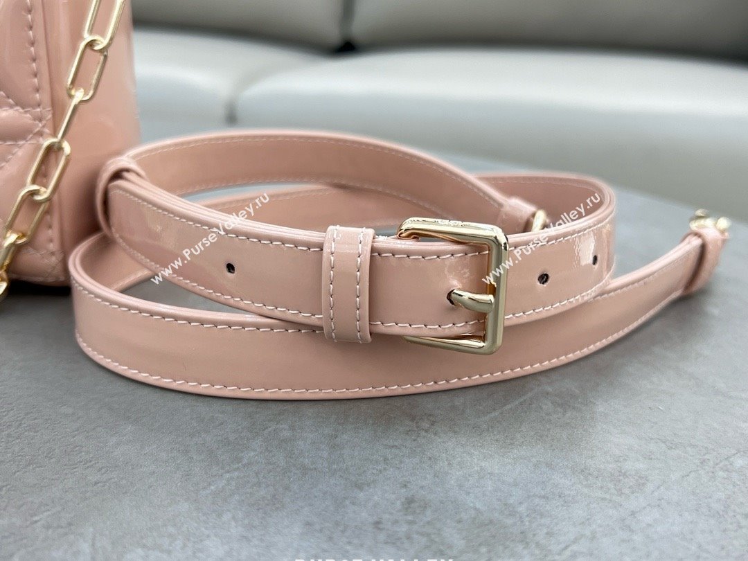 Dior Lady D-Joy Medium Bag in Patent Leather Light Pink 2025 (XXG-25060902)