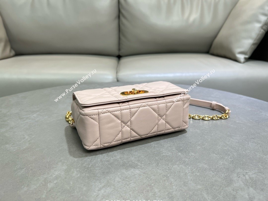 Dior Small Soft Dior Caro Bag in Macrocannage Lambskin Powder Pink 2025 M9252 (XXG-25061003)