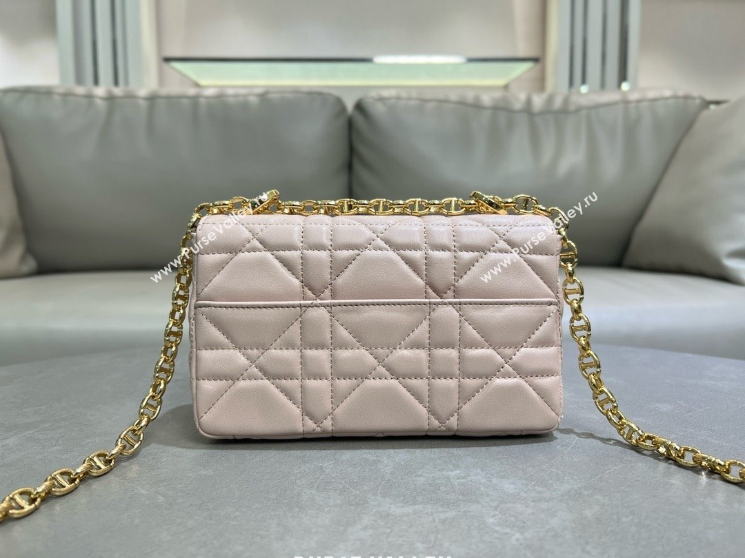 Dior Small Soft Dior Caro Bag in Macrocannage Lambskin Powder Pink 2025 M9252 (XXG-25061003)