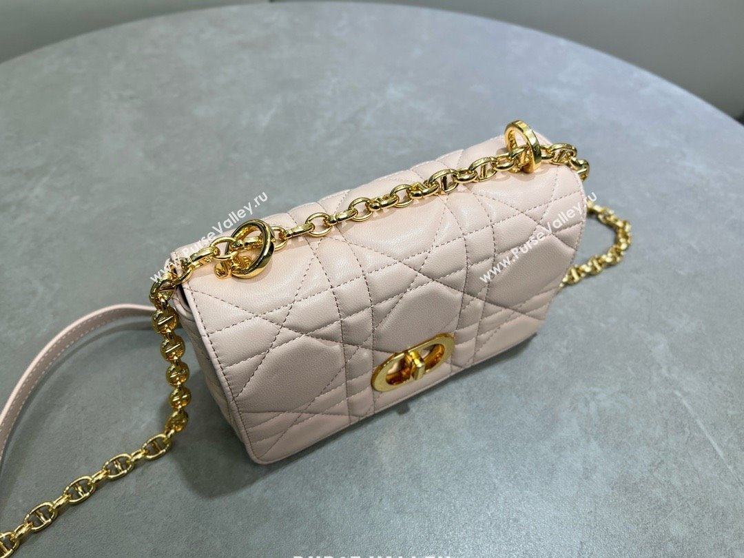 Dior Small Soft Dior Caro Bag in Macrocannage Lambskin Powder Pink 2025 M9252 (XXG-25061003)