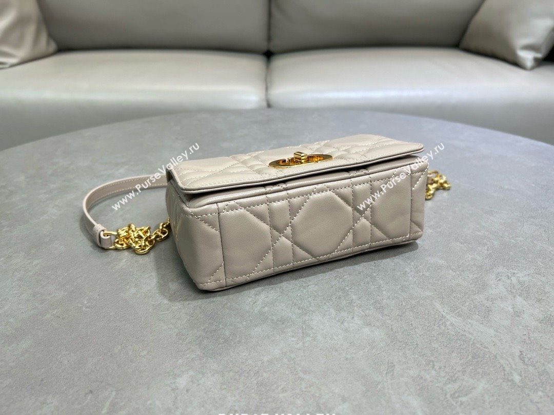 Dior Small Soft Dior Caro Bag in Macrocannage Lambskin Beige Grey 2025 M9252 (XXG-25061005)