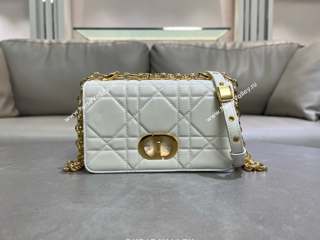 Dior Small Soft Dior Caro Bag in Macrocannage Lambskin White 2025 M9252 (XXG-25061006)