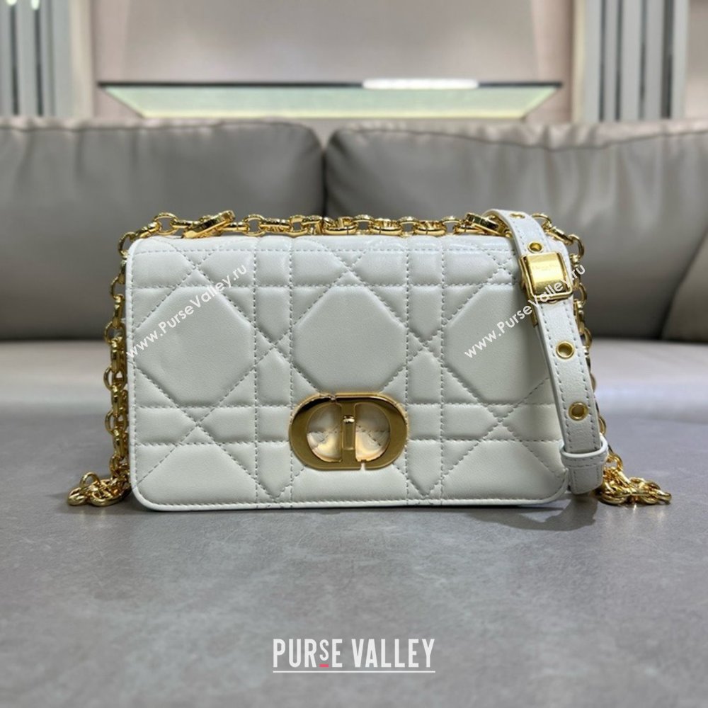 Dior Small Soft Dior Caro Bag in Macrocannage Lambskin White 2025 M9252 (XXG-25061006)