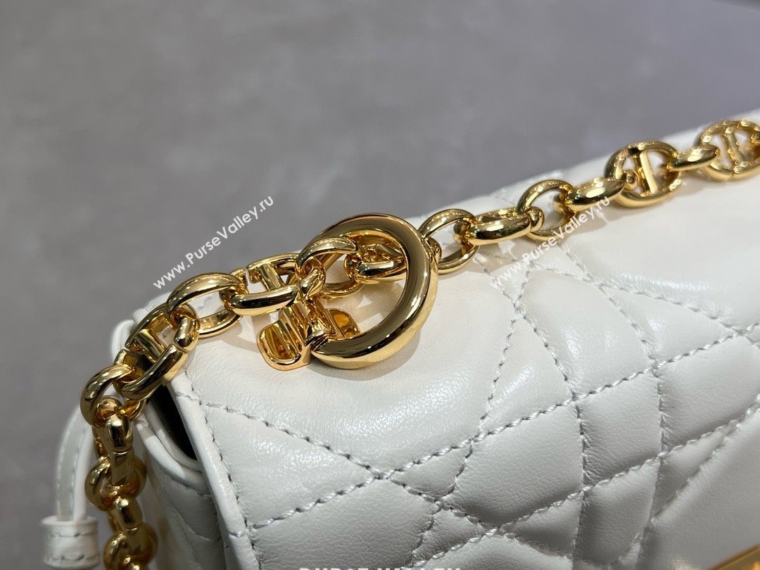 Dior Small Soft Dior Caro Bag in Macrocannage Lambskin White 2025 M9252 (XXG-25061006)