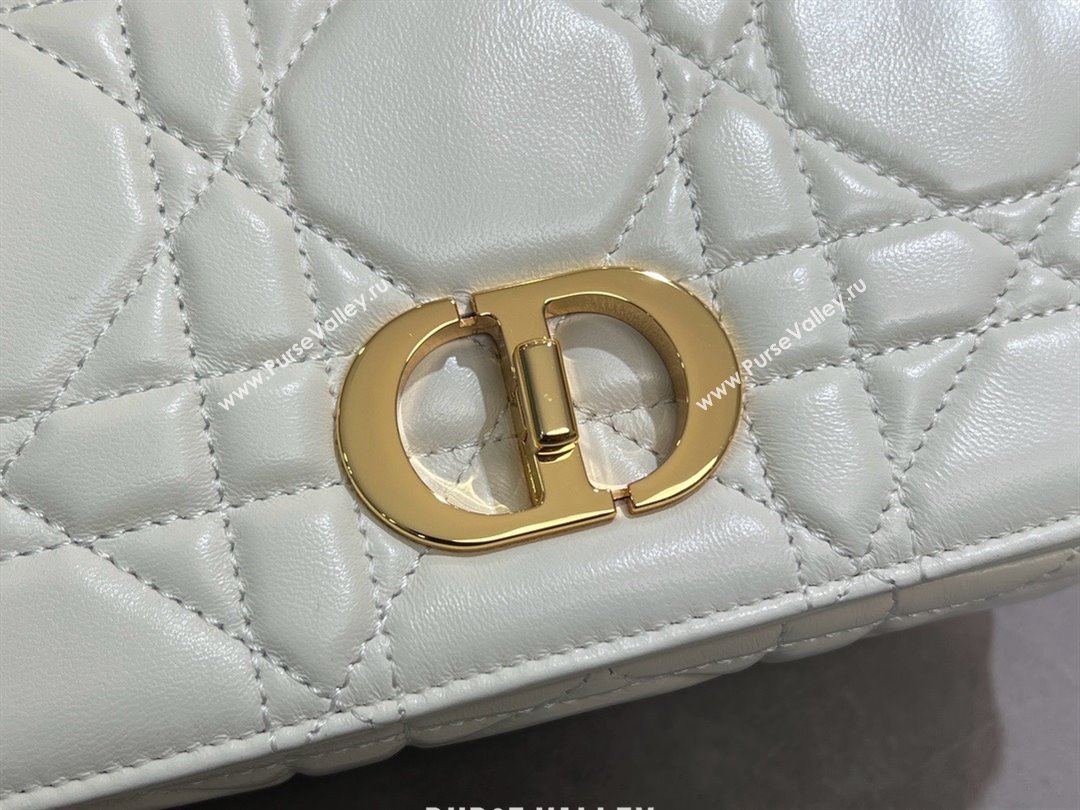 Dior Small Soft Dior Caro Bag in Macrocannage Lambskin White 2025 M9252 (XXG-25061006)