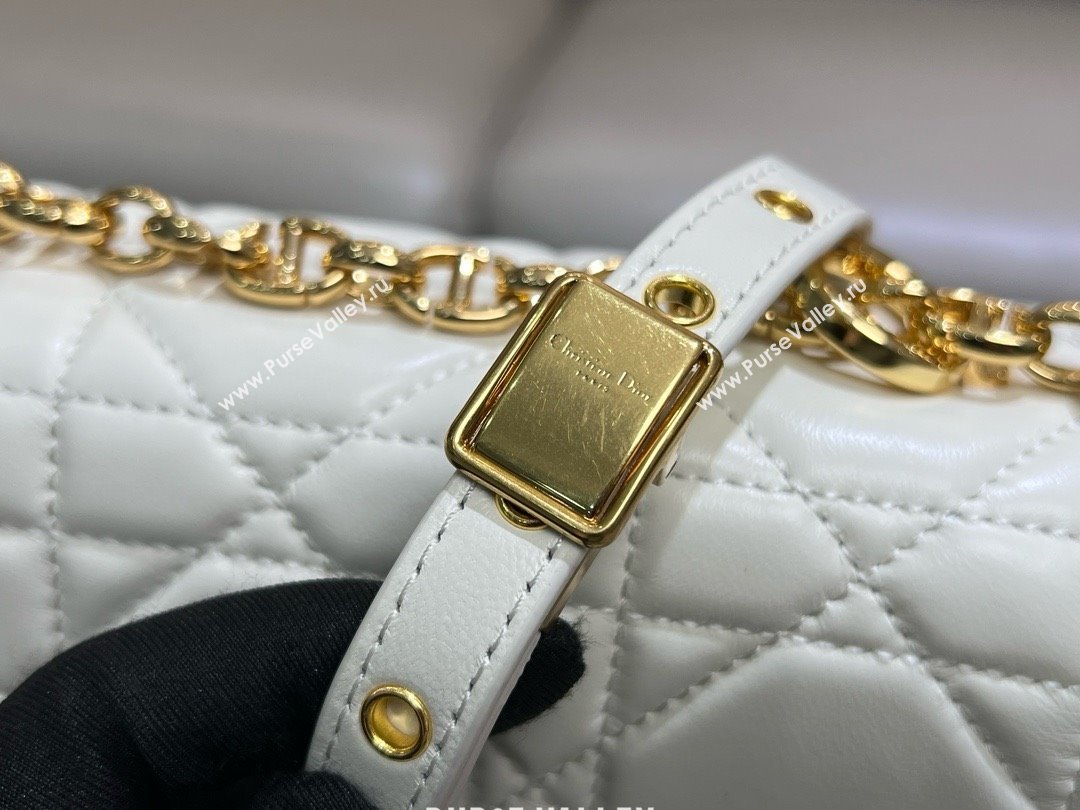 Dior Small Soft Dior Caro Bag in Macrocannage Lambskin White 2025 M9252 (XXG-25061006)