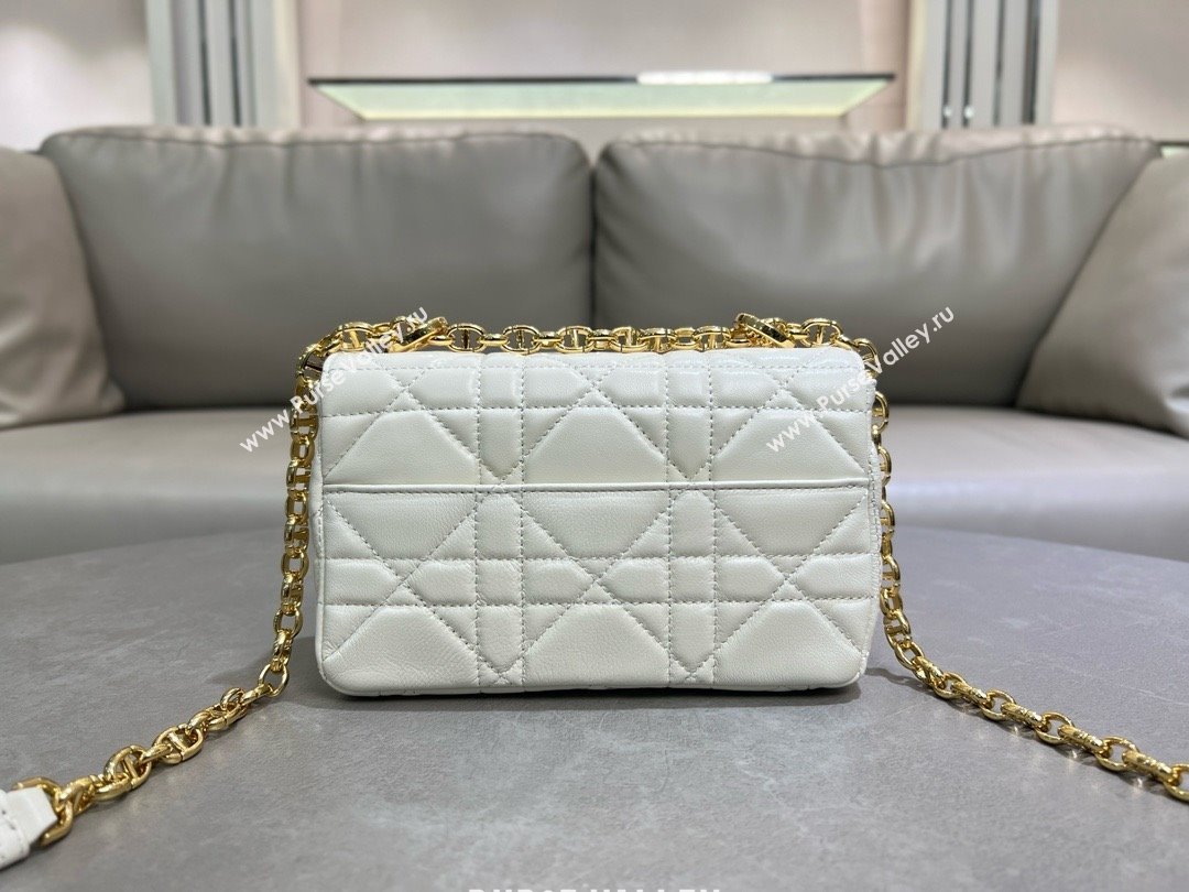 Dior Small Soft Dior Caro Bag in Macrocannage Lambskin White 2025 M9252 (XXG-25061006)