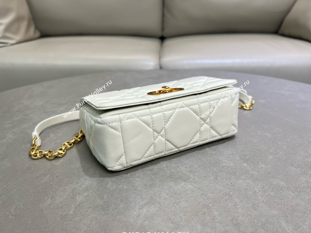 Dior Small Soft Dior Caro Bag in Macrocannage Lambskin White 2025 M9252 (XXG-25061006)