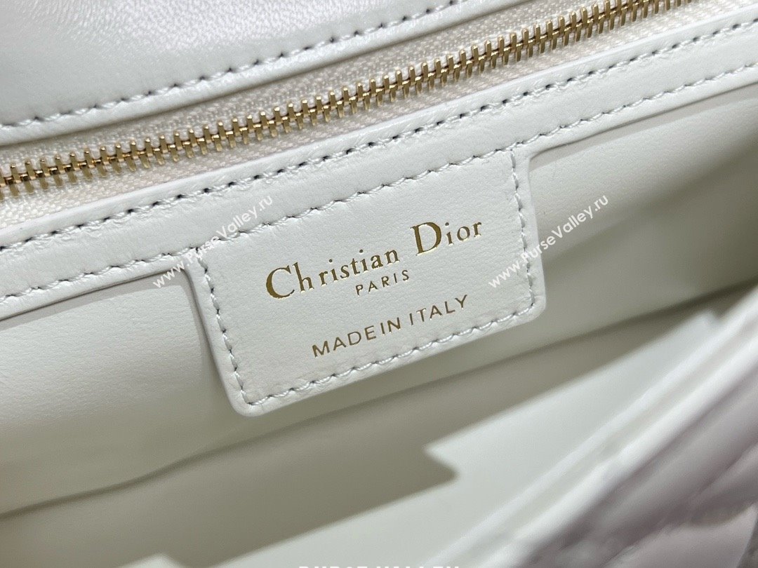 Dior Small Soft Dior Caro Bag in Macrocannage Lambskin White 2025 M9252 (XXG-25061006)