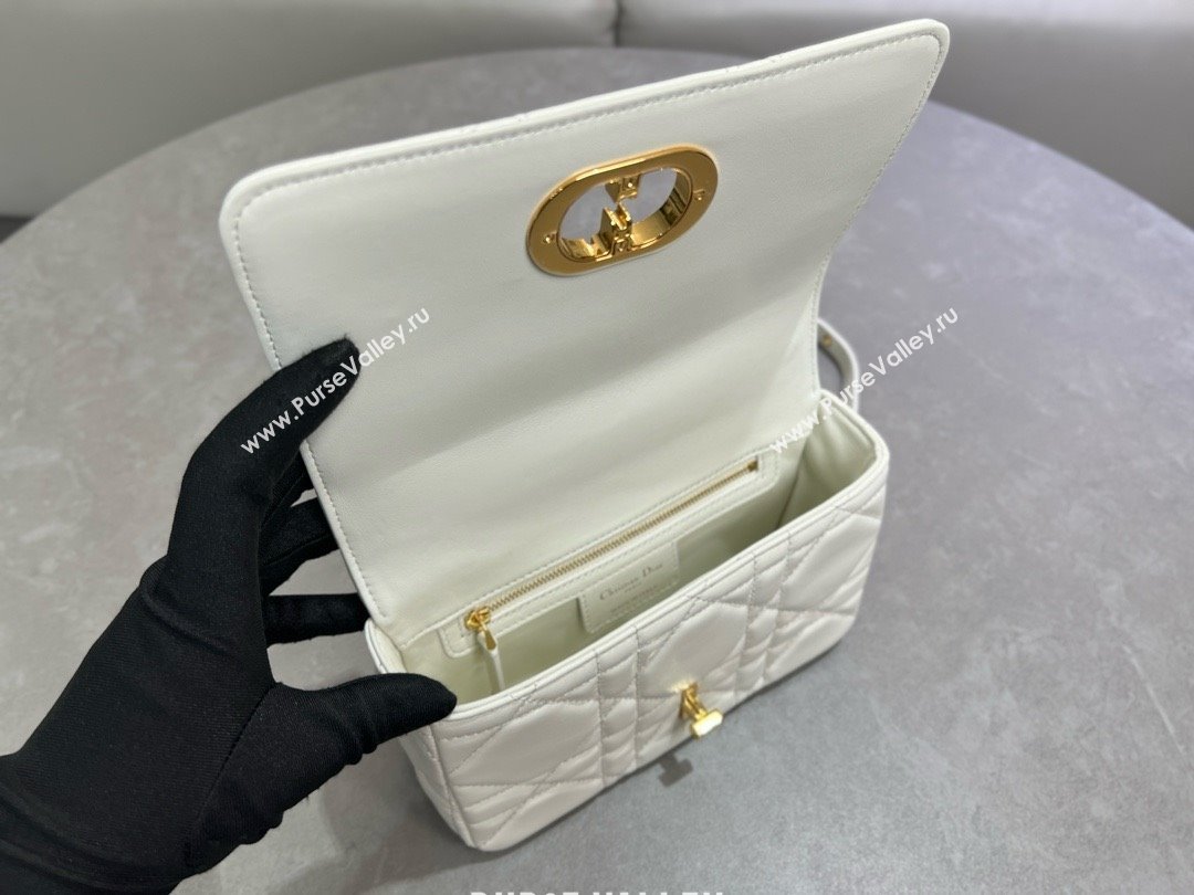 Dior Small Soft Dior Caro Bag in Macrocannage Lambskin White 2025 M9252 (XXG-25061006)