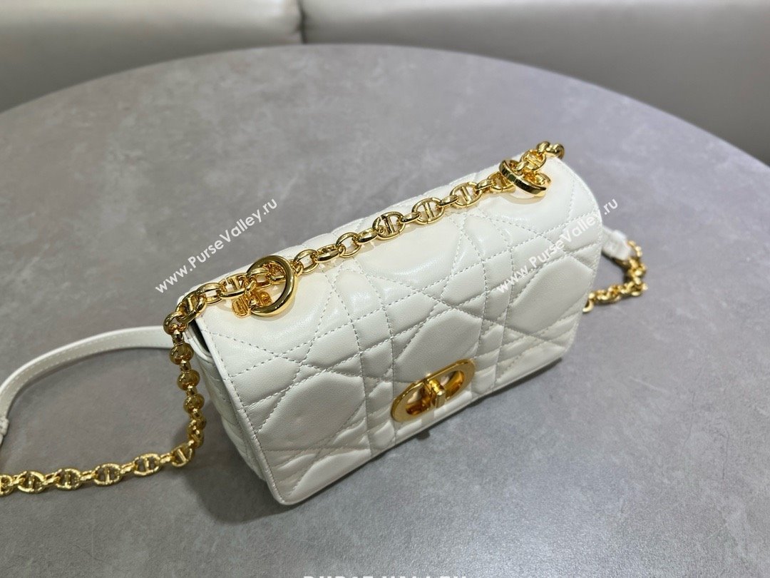 Dior Small Soft Dior Caro Bag in Macrocannage Lambskin White 2025 M9252 (XXG-25061006)