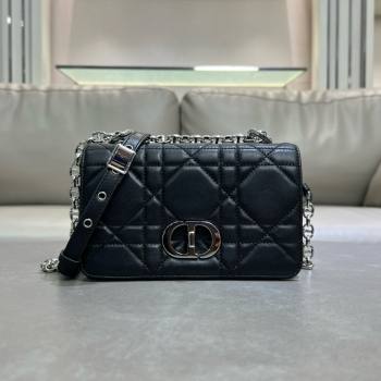 Dior Small Soft Dior Caro Bag in Macrocannage Lambskin Black/Silver 2025 M9252 (XXG-25061007)