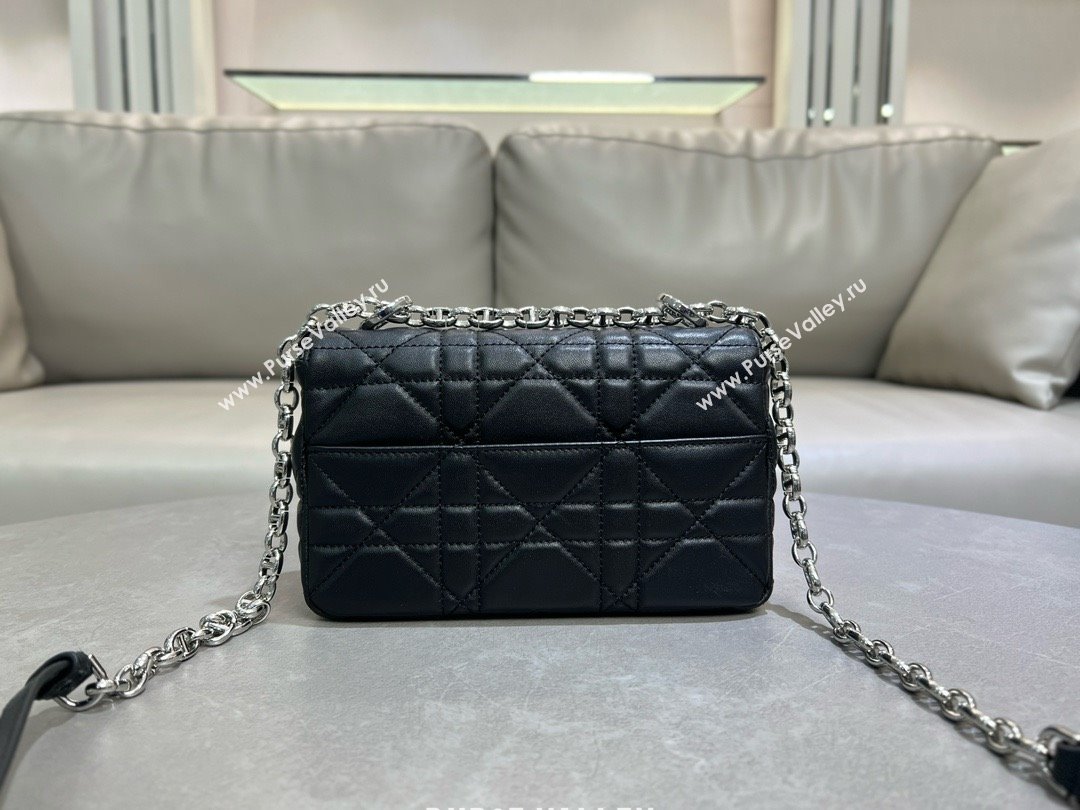 Dior Small Soft Dior Caro Bag in Macrocannage Lambskin Black/Silver 2025 M9252 (XXG-25061007)