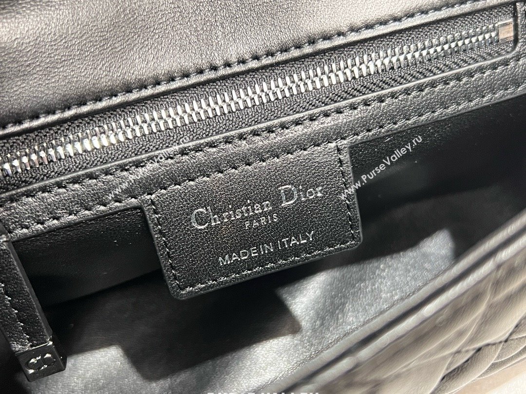 Dior Small Soft Dior Caro Bag in Macrocannage Lambskin Black/Silver 2025 M9252 (XXG-25061007)