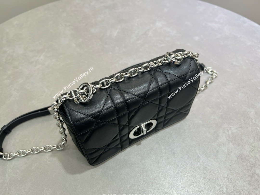 Dior Small Soft Dior Caro Bag in Macrocannage Lambskin Black/Silver 2025 M9252 (XXG-25061007)