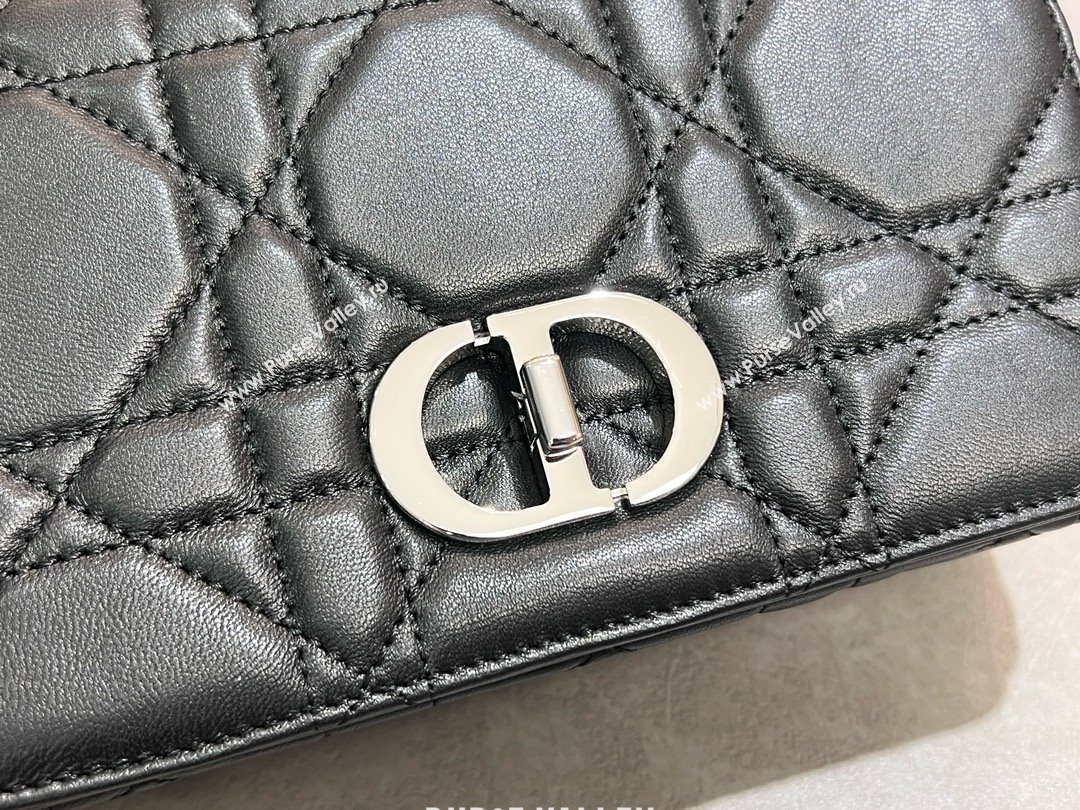 Dior Small Soft Dior Caro Bag in Macrocannage Lambskin Black/Silver 2025 M9252 (XXG-25061007)