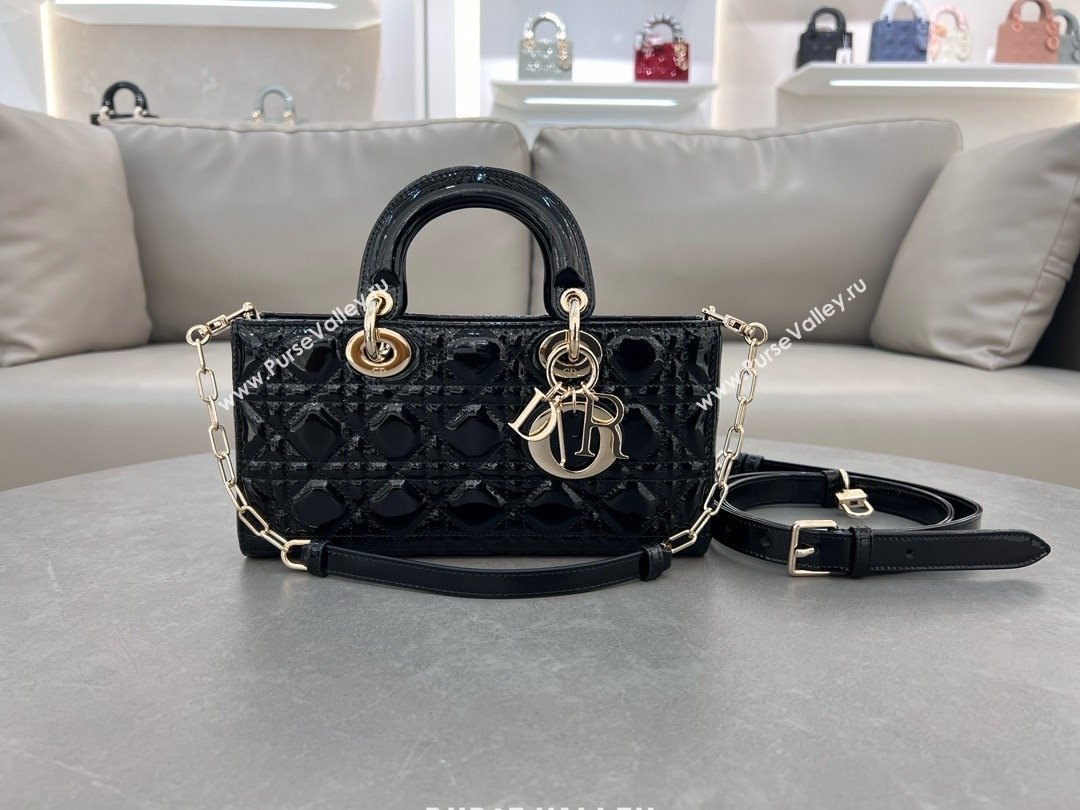 Dior Lady D-Joy Medium Bag in Patent Leather M0540 Black 2025 (XXG-25060901)