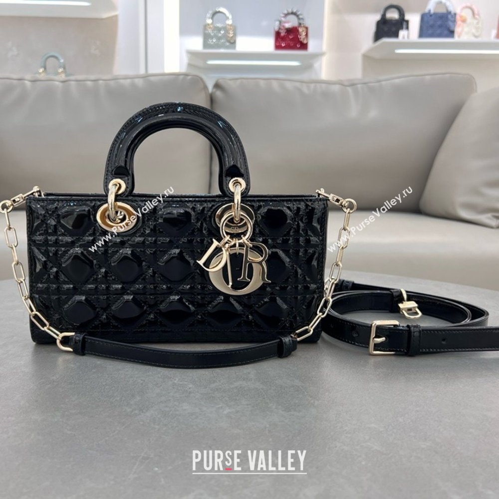 Dior Lady D-Joy Medium Bag in Patent Leather M0540 Black 2025 (XXG-25060901)
