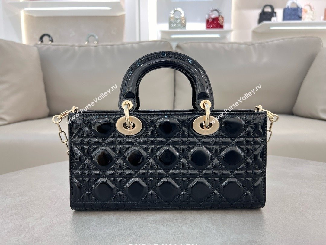 Dior Lady D-Joy Medium Bag in Patent Leather M0540 Black 2025 (XXG-25060901)
