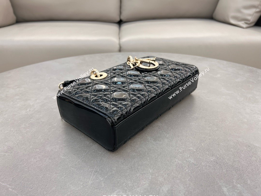 Dior Lady D-Joy Medium Bag in Patent Leather M0540 Black 2025 (XXG-25060901)