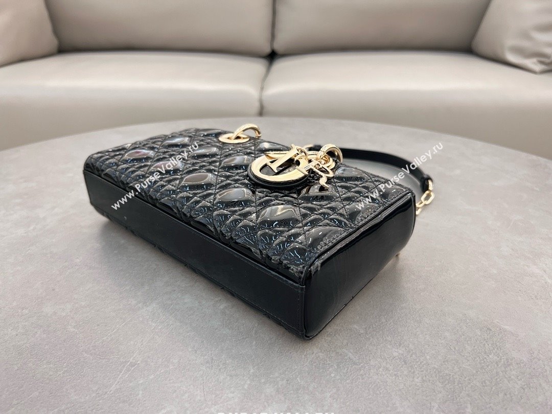 Dior Lady D-Joy Medium Bag in Patent Leather M0540 Black 2025 (XXG-25060901)