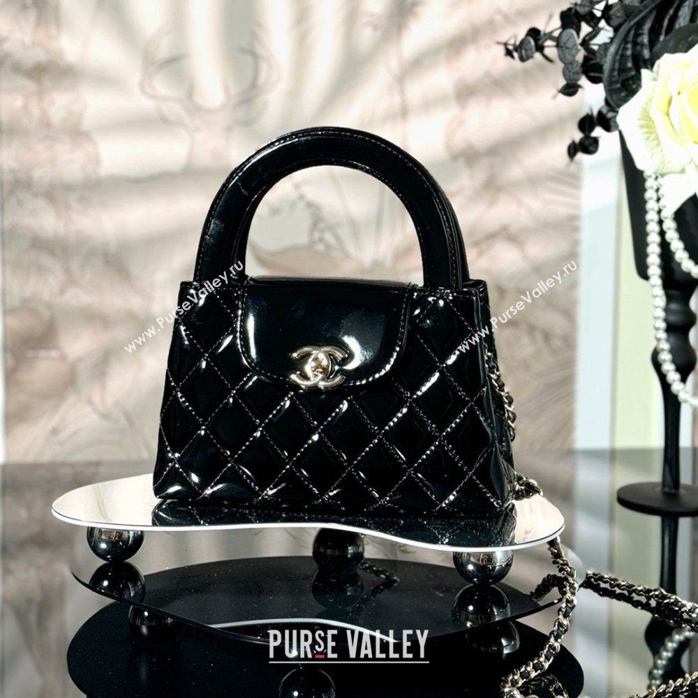Chanel Patent Calfskin Mini Kelly Shopping Bag AS4416 Black 2025 (YEZI-25061038)