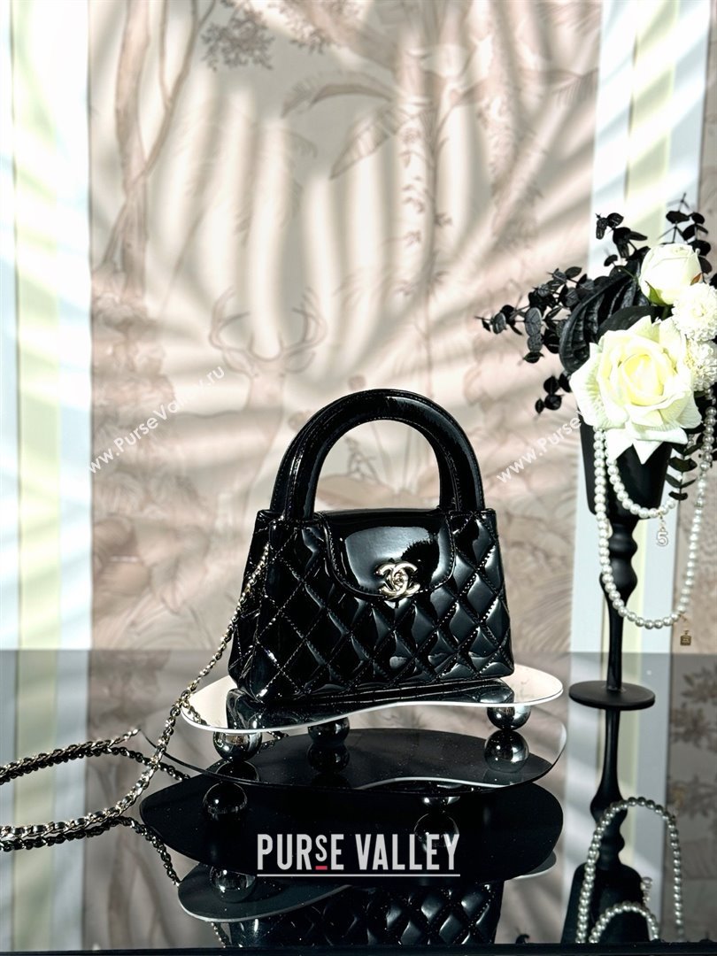 Chanel Patent Calfskin Mini Kelly Shopping Bag AS4416 Black 2025 (YEZI-25061038)