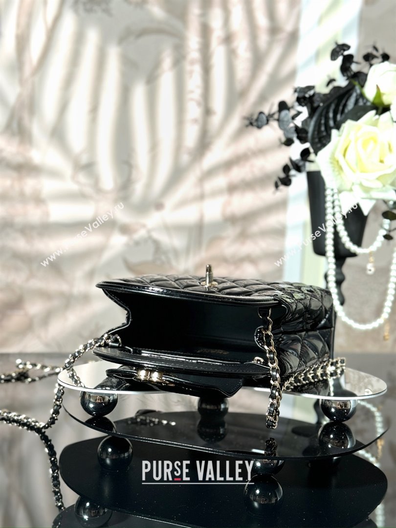 Chanel Patent Calfskin Mini Kelly Shopping Bag AS4416 Black 2025 (YEZI-25061038)