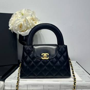 Chanel Shiny Calfskin Mini Kelly Shopping Bag AS4416 Black/Gold 2025 (SS-25061034)