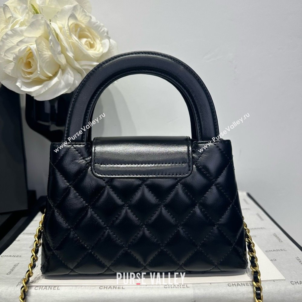 Chanel Shiny Calfskin Mini Kelly Shopping Bag AS4416 Black/Gold 2025 (SS-25061034)