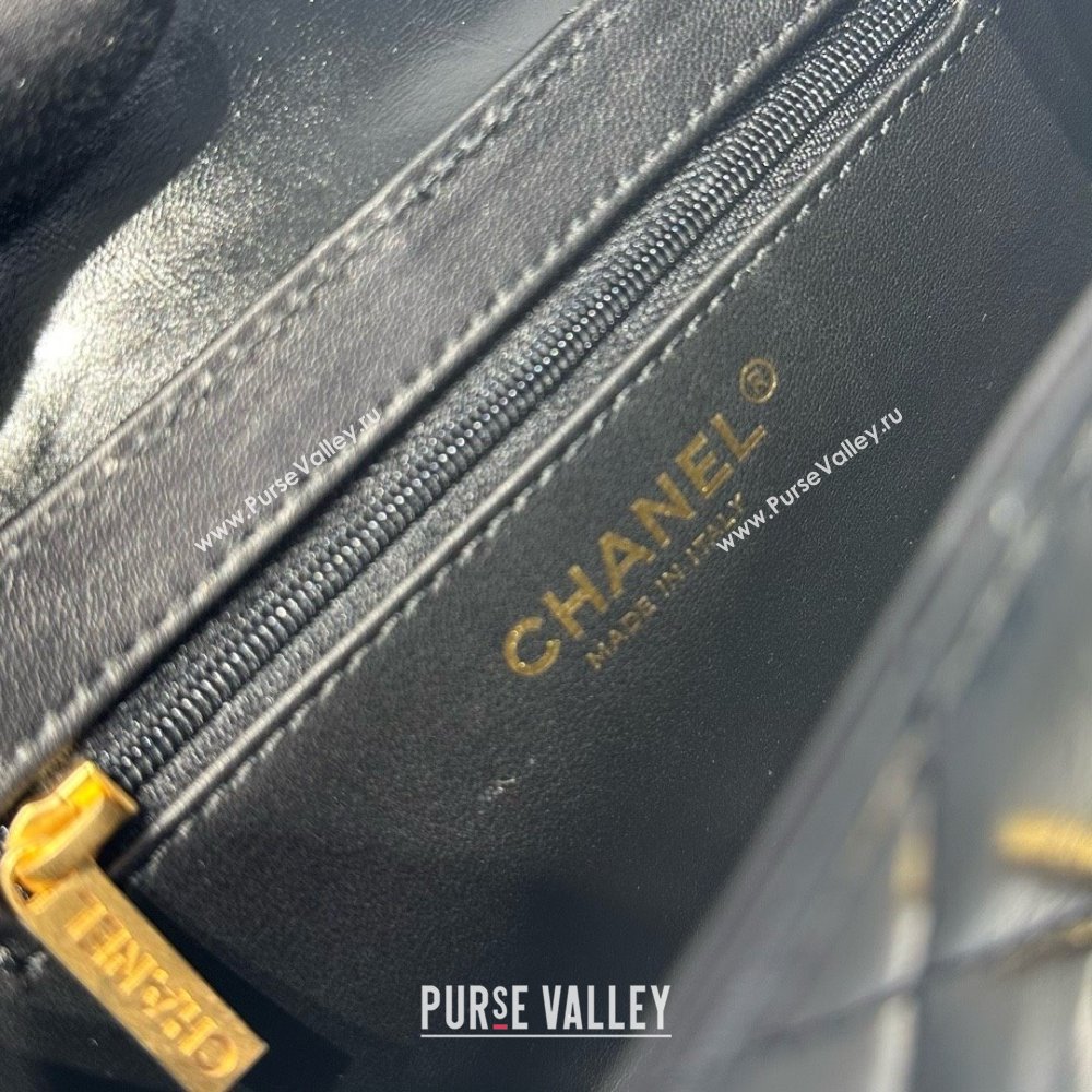 Chanel Shiny Calfskin Mini Kelly Shopping Bag AS4416 Black/Gold 2025 (SS-25061034)