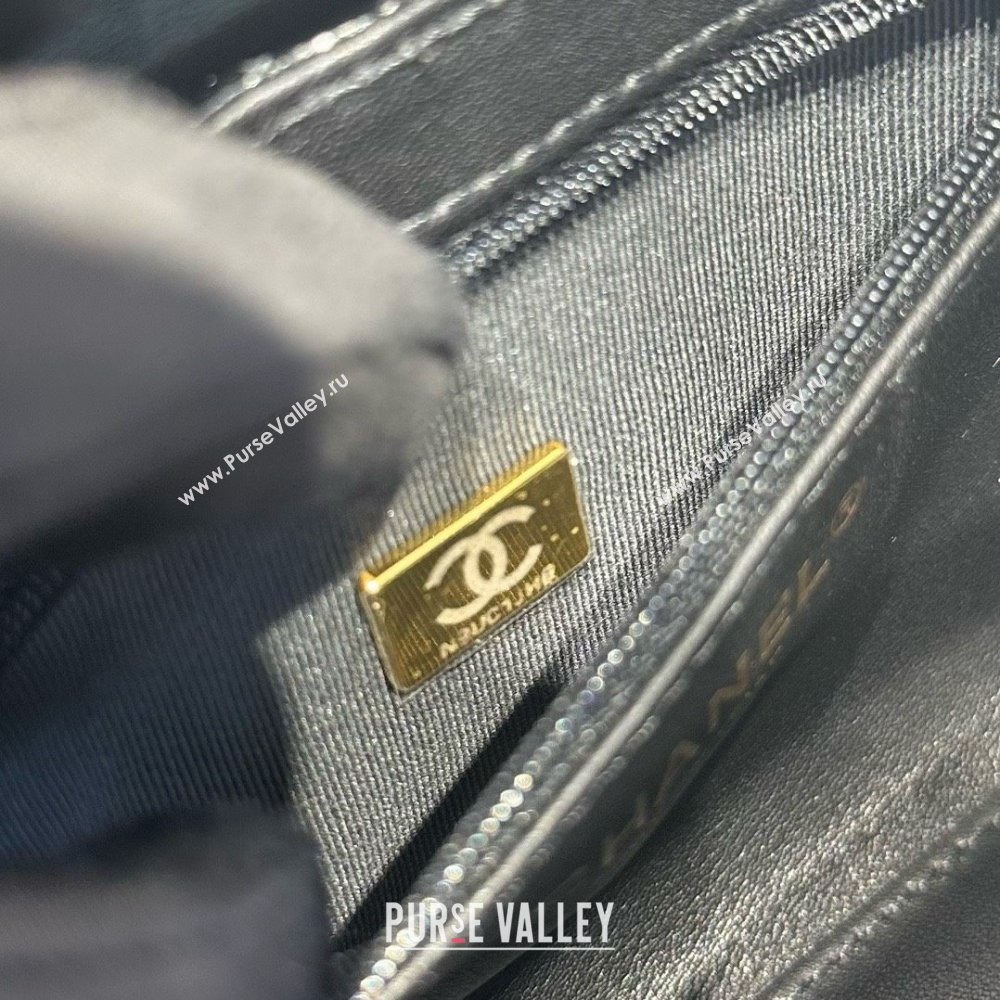 Chanel Shiny Calfskin Mini Kelly Shopping Bag AS4416 Black/Gold 2025 (SS-25061034)