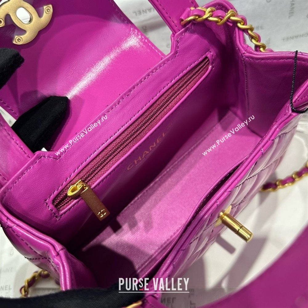 Chanel Shiny Calfskin Mini Kelly Shopping Bag AS4416 Rosy 2025 (SS-25061032)