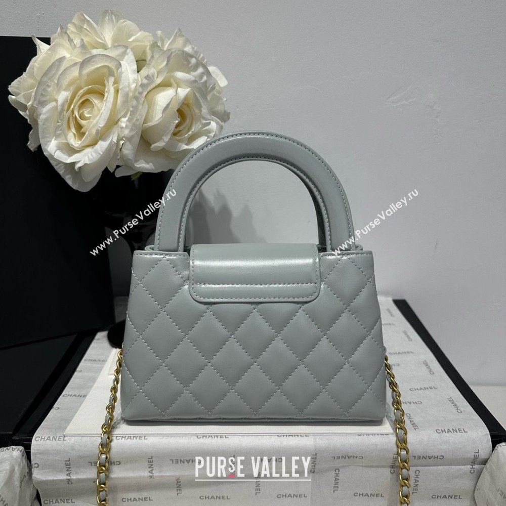Chanel Shiny Calfskin Mini Kelly Shopping Bag AS4416 Light Grey 2025 (SS-25061031)