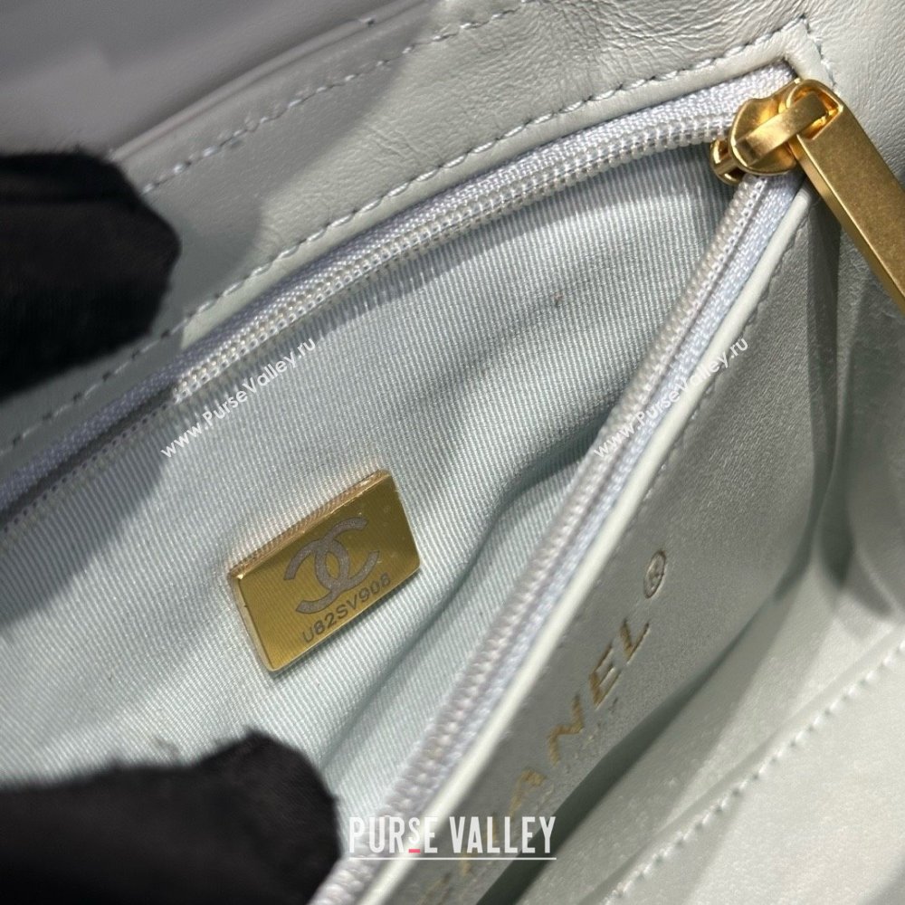 Chanel Shiny Calfskin Mini Kelly Shopping Bag AS4416 Light Grey 2025 (SS-25061031)