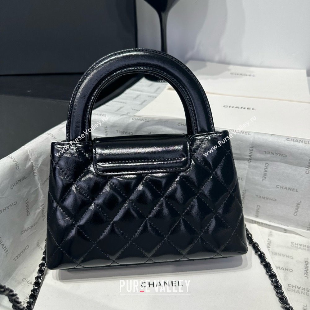Chanel Shiny Calfskin Mini Kelly Shopping Bag AS4416 All Black 2025 (SS-25061030)