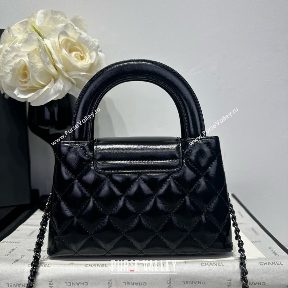 Chanel Shiny Calfskin Mini Kelly Shopping Bag AS4416 All Black 2025 (SS-25061030)