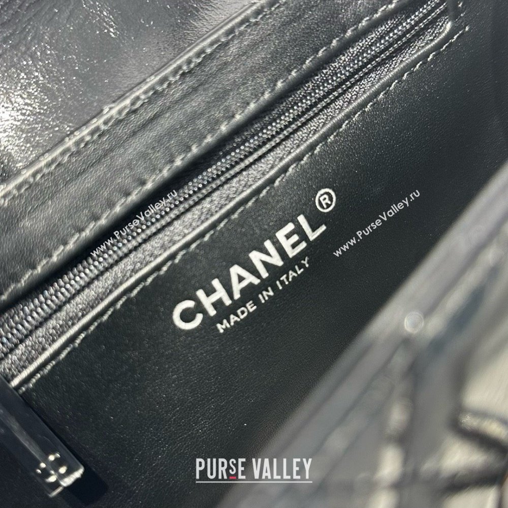 Chanel Shiny Calfskin Mini Kelly Shopping Bag AS4416 All Black 2025 (SS-25061030)