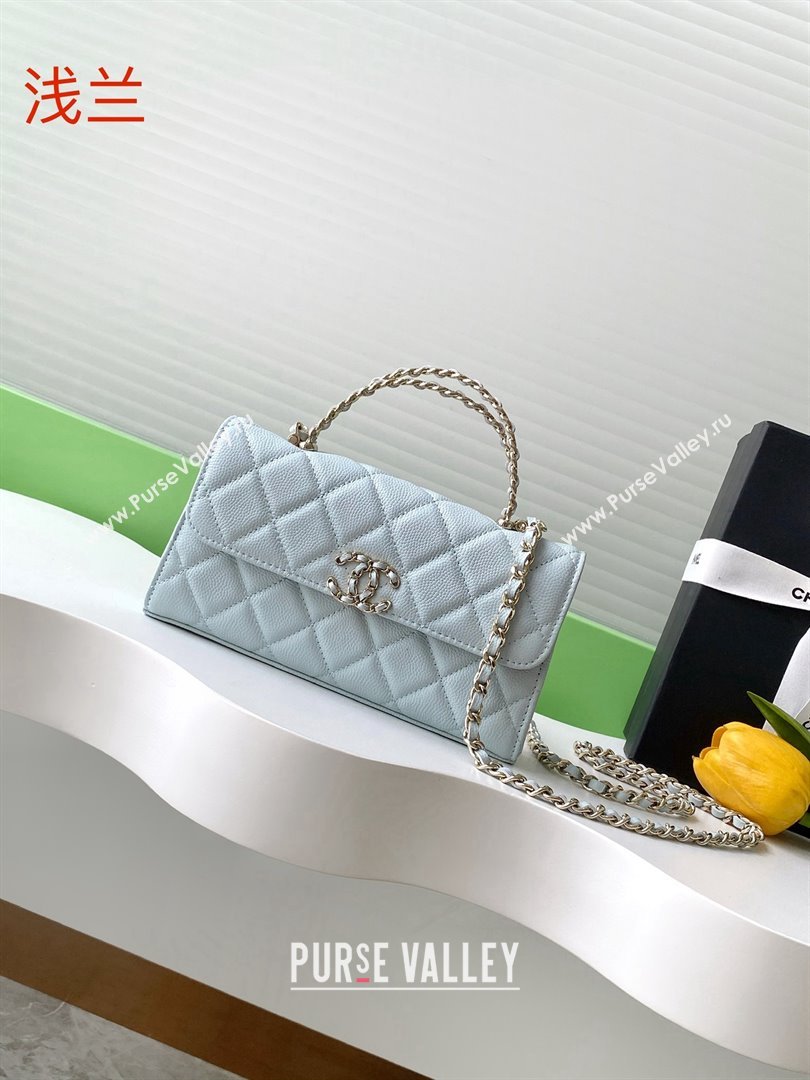 Chanel Phone Holder with Chain in Grained Shiny Calfskin AP3238 Black Spring-Summer 2025 (JY-25061107)