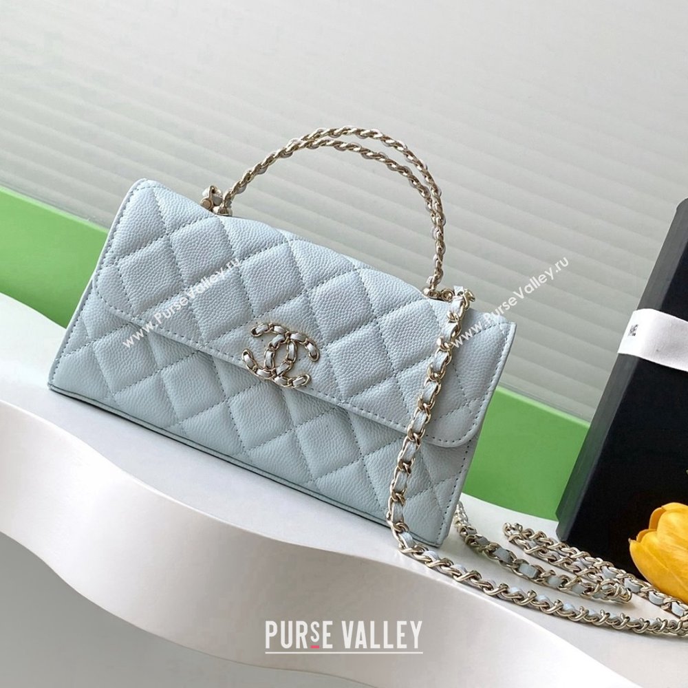 Chanel Phone Holder with Chain in Grained Shiny Calfskin AP3238 Black Spring-Summer 2025 (JY-25061107)