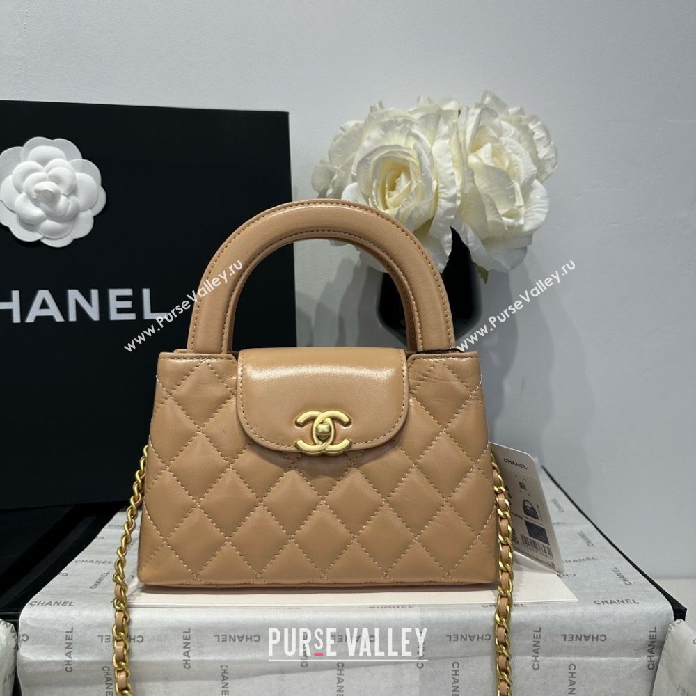 Chanel Shiny Calfskin Mini Kelly Shopping Bag AS4416 Beige 2025 (SS-25061027)