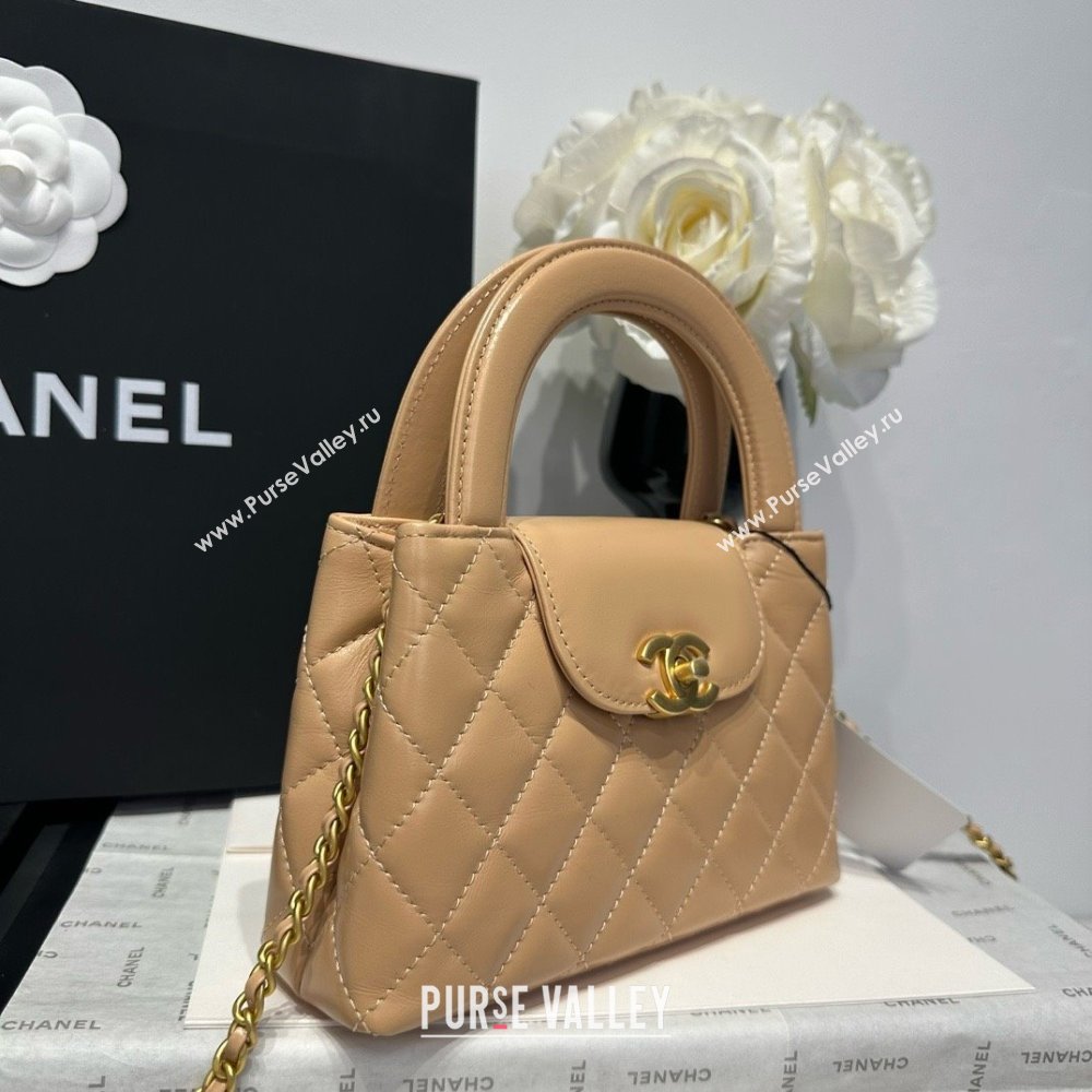 Chanel Shiny Calfskin Mini Kelly Shopping Bag AS4416 Beige 2025 (SS-25061027)