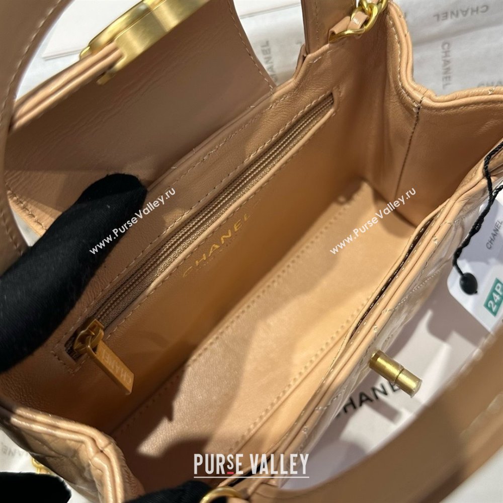 Chanel Shiny Calfskin Mini Kelly Shopping Bag AS4416 Beige 2025 (SS-25061027)