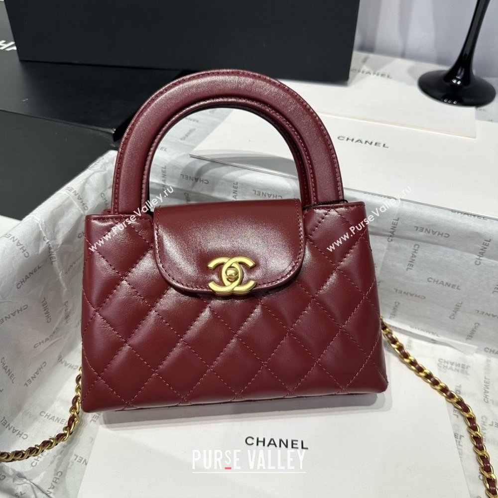 Chanel Shiny Calfskin Mini Kelly Shopping Bag AS4416 Burgundy 2025 (SS-25061026)
