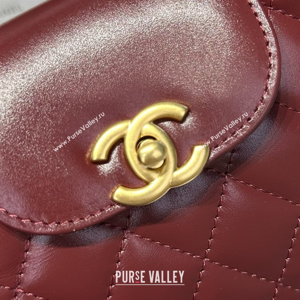 Chanel Shiny Calfskin Mini Kelly Shopping Bag AS4416 Burgundy 2025 (SS-25061026)