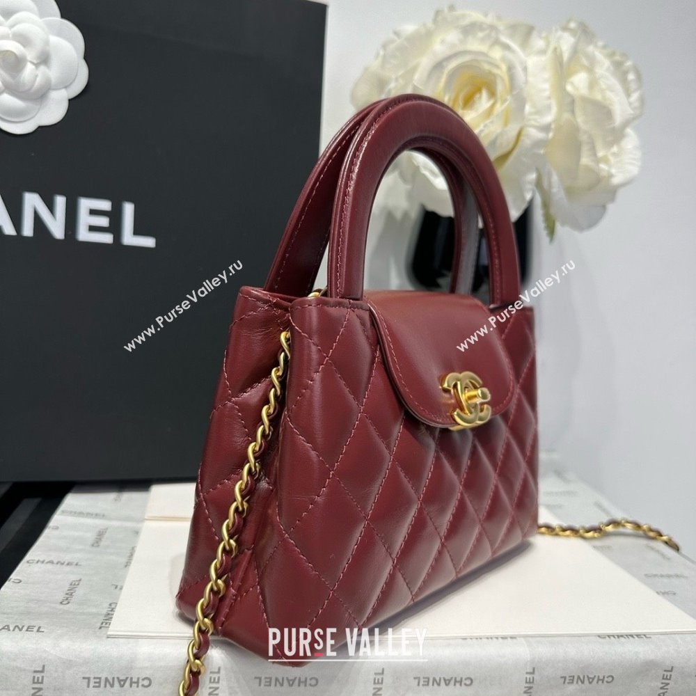 Chanel Shiny Calfskin Mini Kelly Shopping Bag AS4416 Burgundy 2025 (SS-25061026)