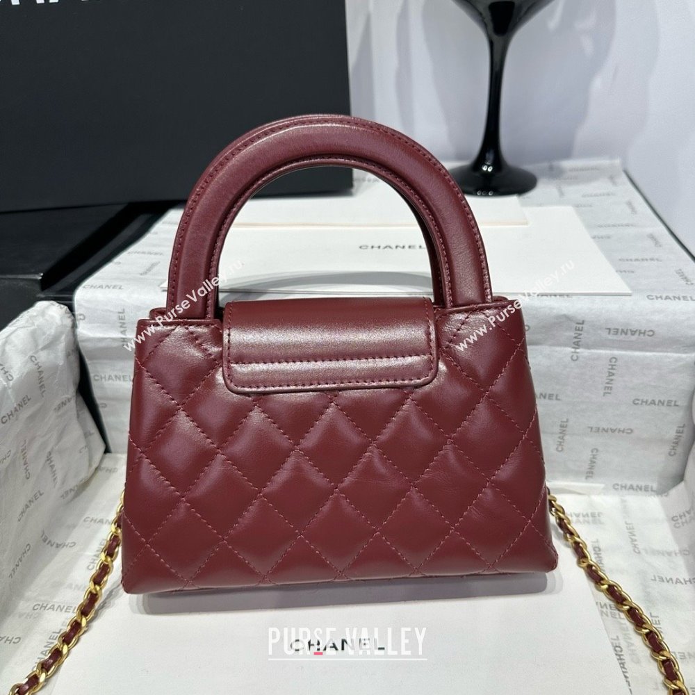 Chanel Shiny Calfskin Mini Kelly Shopping Bag AS4416 Burgundy 2025 (SS-25061026)
