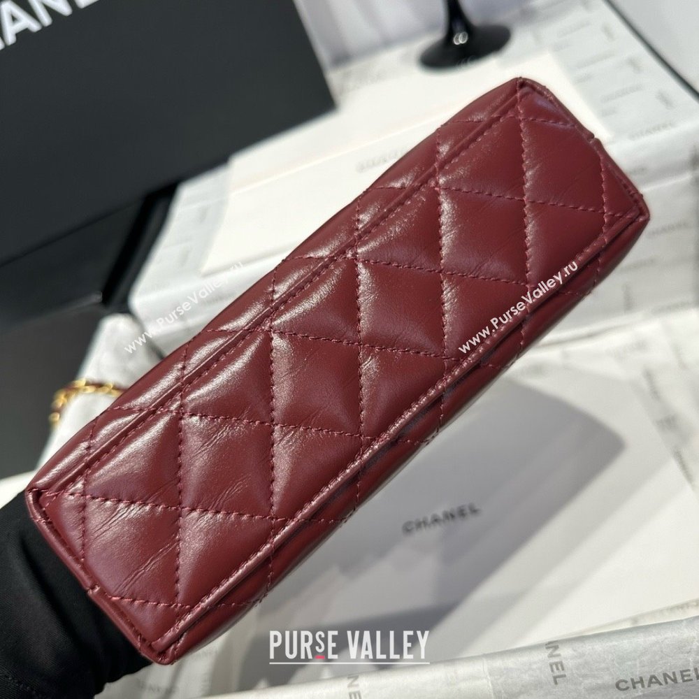 Chanel Shiny Calfskin Mini Kelly Shopping Bag AS4416 Burgundy 2025 (SS-25061026)