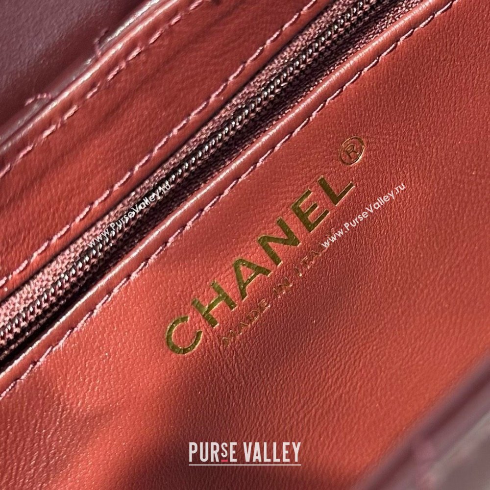 Chanel Shiny Calfskin Mini Kelly Shopping Bag AS4416 Burgundy 2025 (SS-25061026)