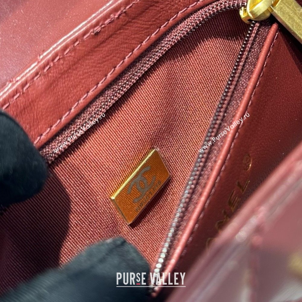 Chanel Shiny Calfskin Mini Kelly Shopping Bag AS4416 Burgundy 2025 (SS-25061026)